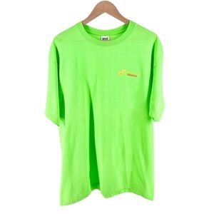Adult XL 100% Pure Florida Sarasota Embroidery Tee Neon Green Short Sleeve Anvil